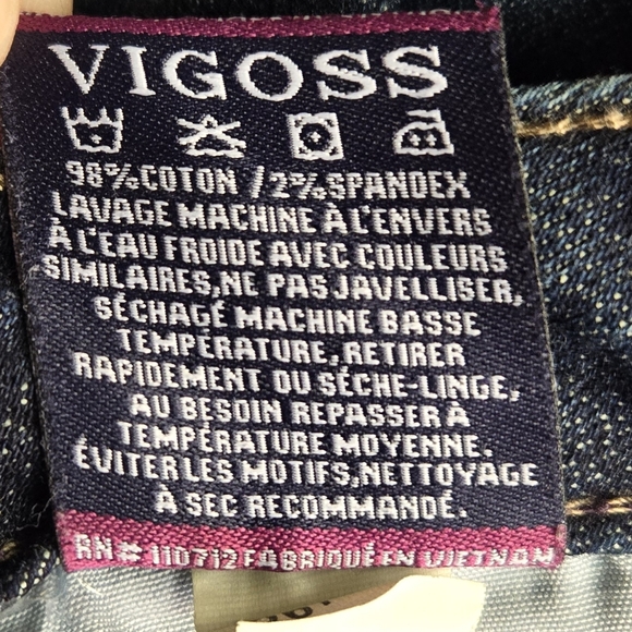 Vigoss Womens 31 The Chelsea Boot Cut Denim Jeans Y2k Classic W31 L33 Dark wash - Picture 10 of 12